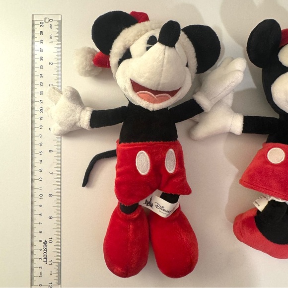 Disney original Mickey Mouse and Minnie Mouse Christmas holiday stuffed toys set - Picture 7 of 10